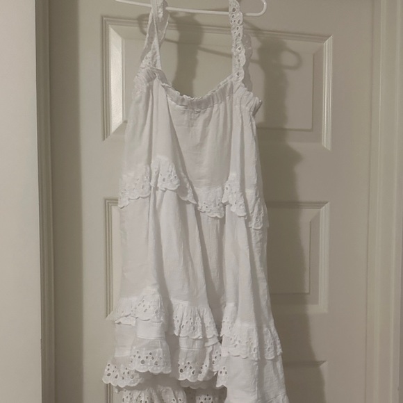 Chic White Ruffle Mini Dress - Picture 3 of 4